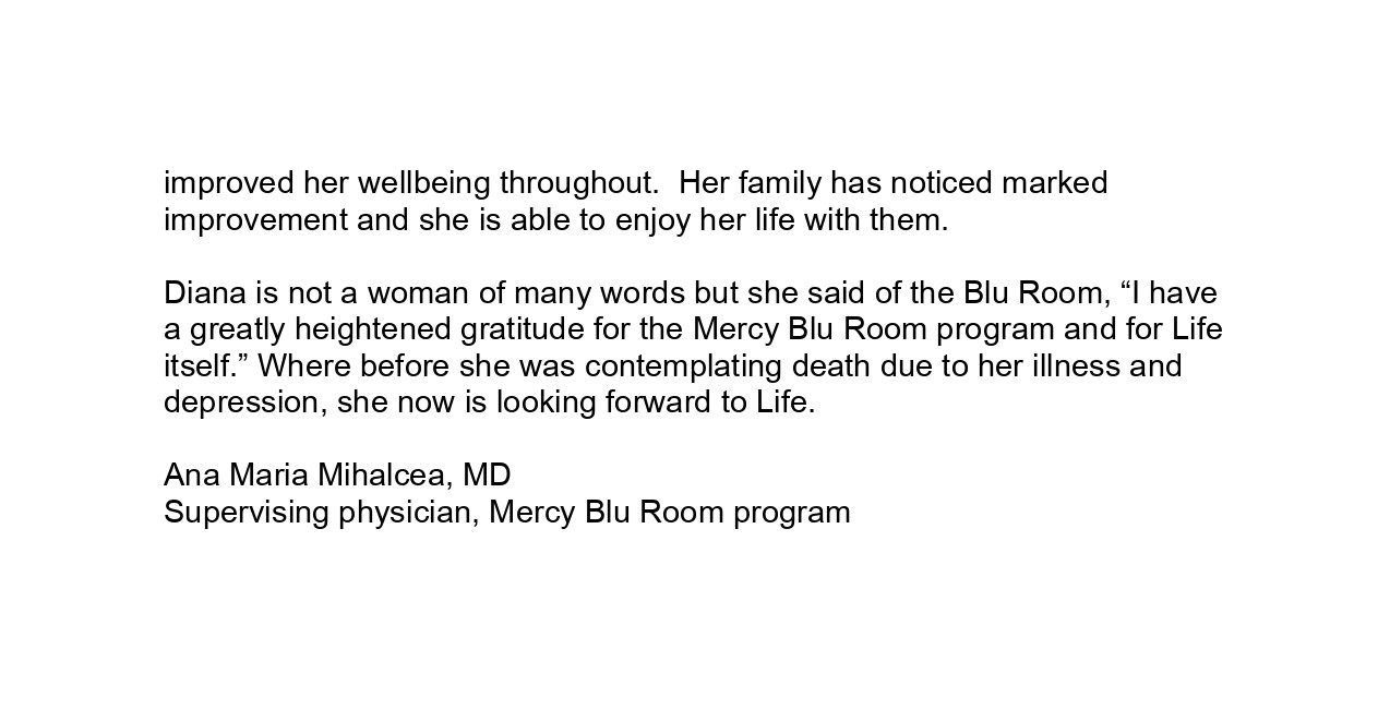 Text about Mercy Blu Room program.